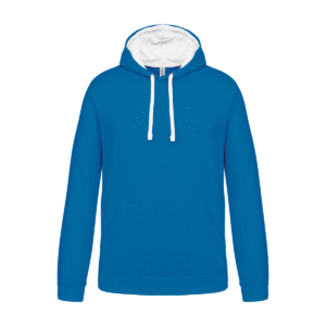 Sweat à capuche bicolore homme coton 280 g/m² — Kariban K446 - Tropical Blue / White