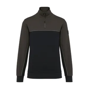 Sweat-shirt col zippé unisexe 280 g/m² — WK. DESIGNED TO WORK WK404 - Black / Dark Grey