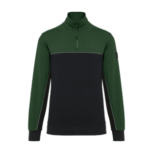 Sweat-shirt col zippé unisexe 280 g/m² — WK. DESIGNED TO WORK WK404 - Black / Forest Green