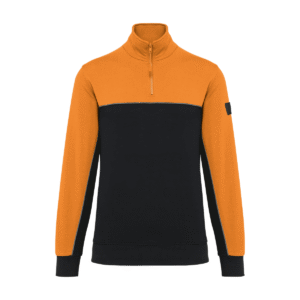 Sweat-shirt col zippé unisexe 280 g/m² — WK. DESIGNED TO WORK WK404 - Black / Orange