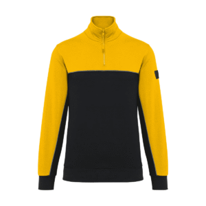 Sweat-shirt col zippé unisexe 280 g/m² — WK. DESIGNED TO WORK WK404 - Black / Yellow