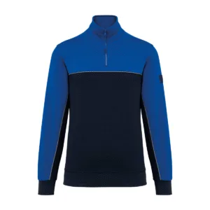 Sweat-shirt col zippé unisexe 280 g/m² — WK. DESIGNED TO WORK WK404 - Navy / Royal Blue