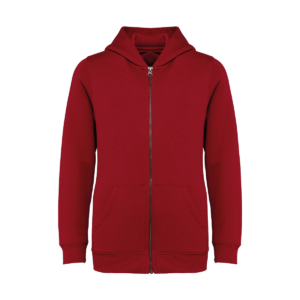 Sweat zippé capuche enfant coton bio 350 g/m² — Native Spirit NS405 - Hibiscus Red