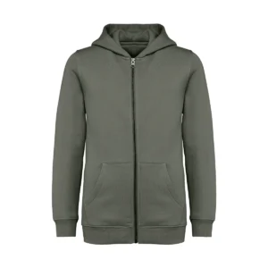 Sweat zippé capuche enfant coton bio 350 g/m² — Native Spirit NS405 - Organic Khaki