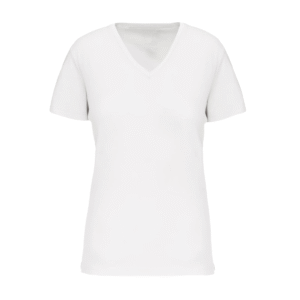 T-shirt col V femme bio coton 140 g/m² — Kariban K3029IC - White