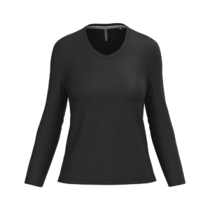 T-shirt col V femme manches longues coton 180 g/m² — Kariban K382 - Black