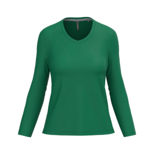 T-shirt col V femme manches longues coton 180 g/m² — Kariban K382 - Kelly Green