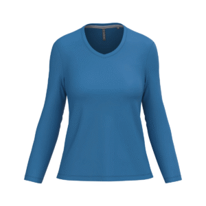 T-shirt col V femme manches longues coton 180 g/m² — Kariban K382 - Light Royal Blue