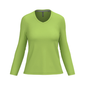 T-shirt col V femme manches longues coton 180 g/m² — Kariban K382 - Lime