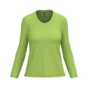 T-shirt col V femme manches longues coton 180 g/m² — Kariban K382 - Lime