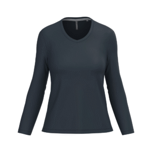 T-shirt col V femme manches longues coton 180 g/m² — Kariban K382 - Navy