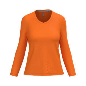 T-shirt col V femme manches longues coton 180 g/m² — Kariban K382 - Orange