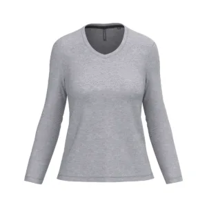 T-shirt col V femme manches longues coton 180 g/m² — Kariban K382 - Oxford Grey