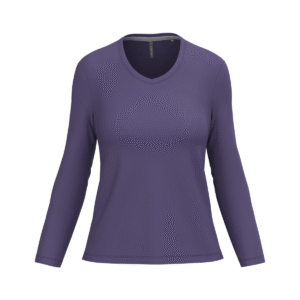 T-shirt col V femme manches longues coton 180 g/m² — Kariban K382 - Purple