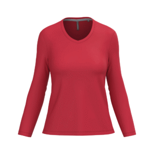 T-shirt col V femme manches longues coton 180 g/m² — Kariban K382 - Red