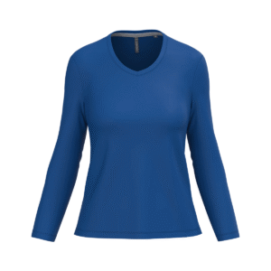 T-shirt col V femme manches longues coton 180 g/m² — Kariban K382 - Royal Blue
