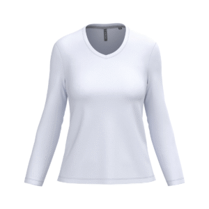 T-shirt col V femme manches longues coton 180 g/m² — Kariban K382 - White