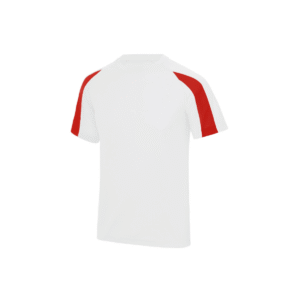 T-shirt de sport enfant contrasté polyester 140 g/m² — Just Cool JC003J - Arctic White/Fire Red