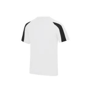 T-shirt de sport enfant contrasté polyester 140 g/m² — Just Cool JC003J - Arctic White/Jet Black
