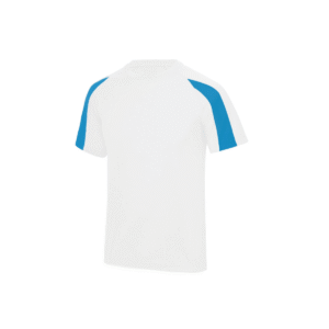 T-shirt de sport enfant contrasté polyester 140 g/m² — Just Cool JC003J - Arctic White/Sapphire Blue