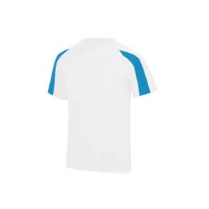 T-shirt de sport enfant contrasté polyester 140 g/m² — Just Cool JC003J - Arctic White/Sapphire Blue