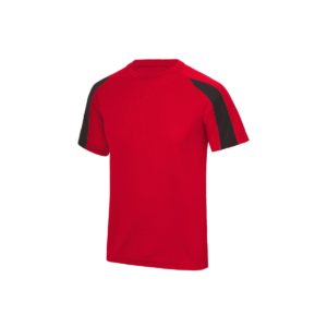 T-shirt de sport enfant contrasté polyester 140 g/m² — Just Cool JC003J - Fire Red/Jet Black