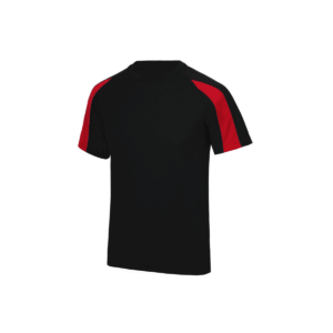 T-shirt de sport enfant contrasté polyester 140 g/m² — Just Cool JC003J - Jet Black/Fire Red