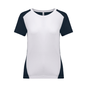 T-shirt de sport bicolore femme polyester recyclé 130 g/m² — Proact PA4015 - White/Navy