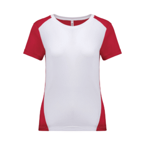 T-shirt de sport bicolore femme polyester recyclé 130 g/m² — Proact PA4015 - White/Red