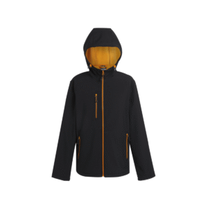 Softshell 2 couches à capuche recyclé 270 g/m² — Regatta RGA705 - Black / Orange Pop