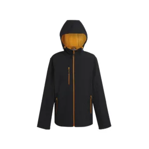 Softshell 2 couches à capuche recyclé 270 g/m² — Regatta RGA705 - Black / Orange Pop